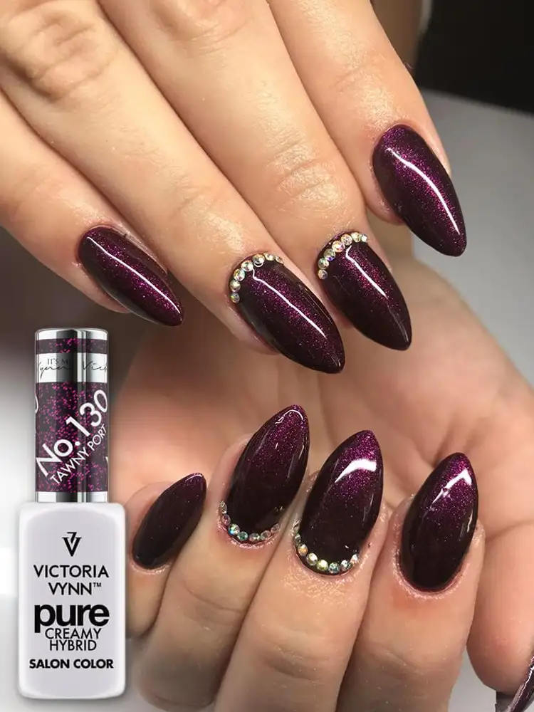 victoria vynn pure creamy sparkling burgundy nails tawny port no. 130 1 3
