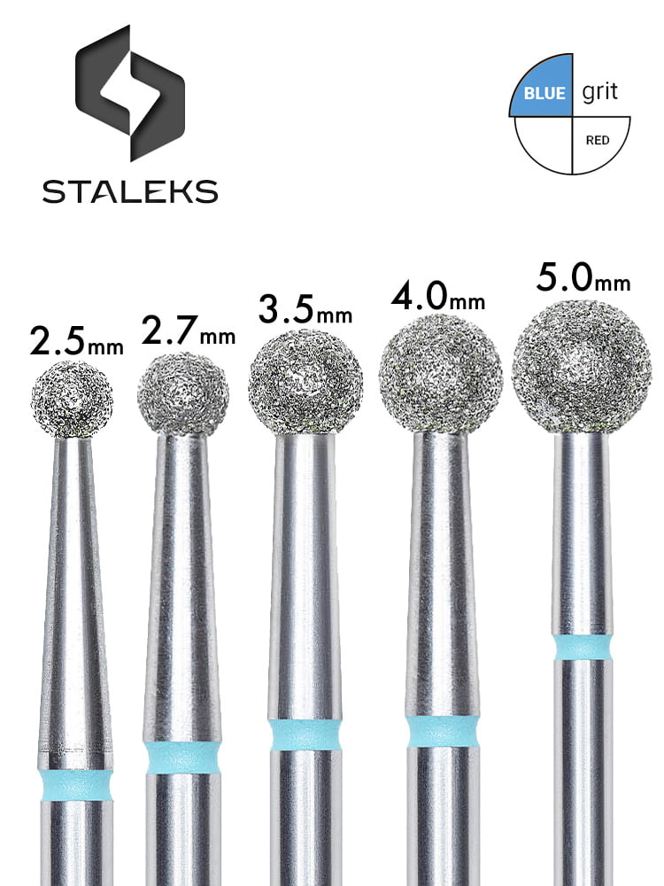 Staleks PRO Expert Diamond Nail Drill Bit "Ball" 6 Diamond nail drill bit ball blue