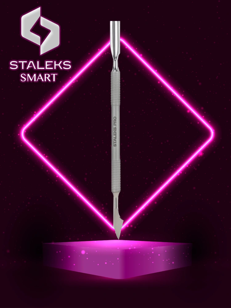Best Cuticle Pusher Tool Staleks Smart 51 Type 2 Rounded Pusher with a straight end and cleaner