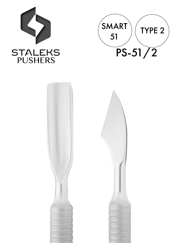 Best Cuticle Pusher Tool Staleks Smart 51 Type 2 Rounded Pusher with a straight end and cleaner 1 1