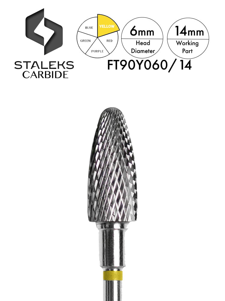 STALEKS CARBIDE NAIL DRILL BIT YELLOW 6