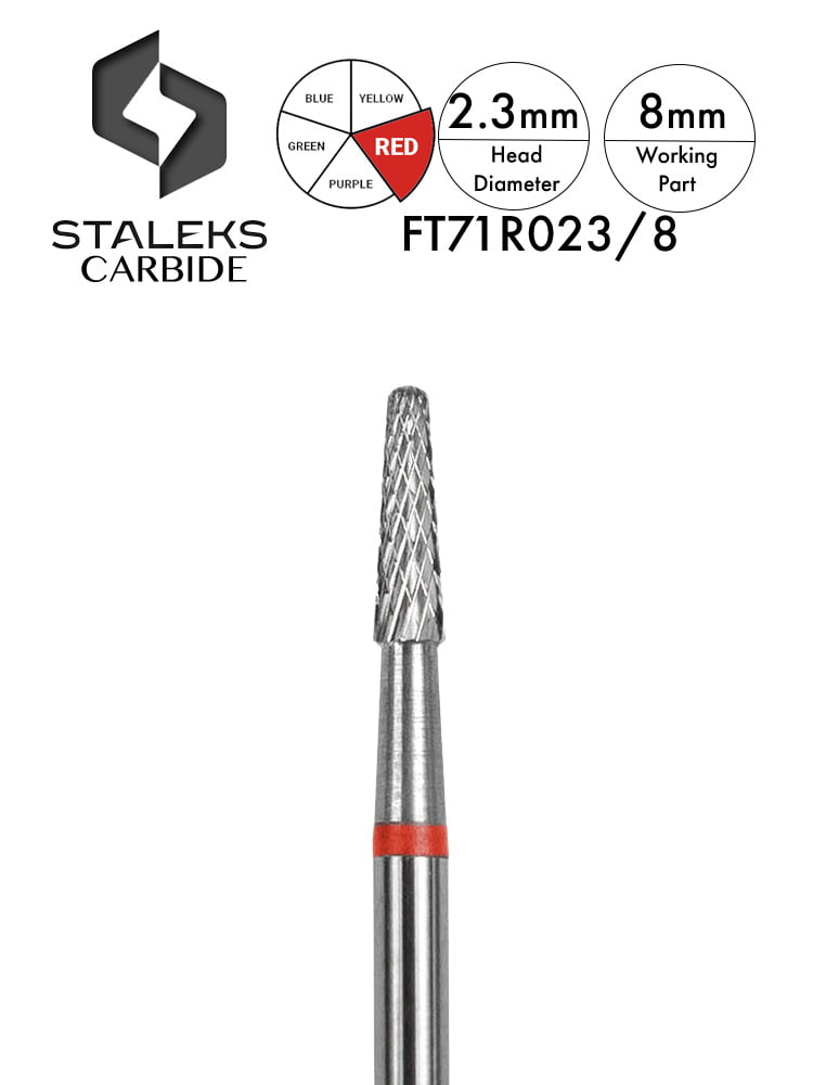 Staleks PRO Carbide Nail Drill Bit “Cone” 6 Staleks Carbide Cone Red 2.3