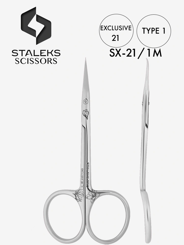 Staleks Super Fine Curved Cuticle Scissors Exclusive 21 Type 1