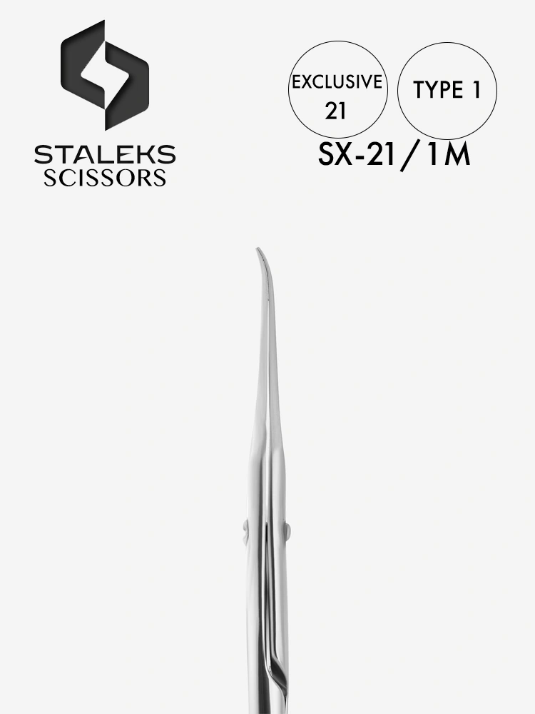 Staleks Super Fine Curved Cuticle Scissors Exclusive 21 Type 1 1 2