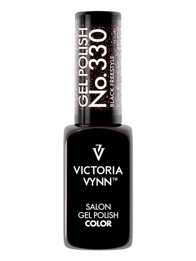 Salon Gel Polish No. 330 Black Freestyle 2 best intense black disco gel polish Victoria VYNN 330 Black Freestyle Disco Fever Collection