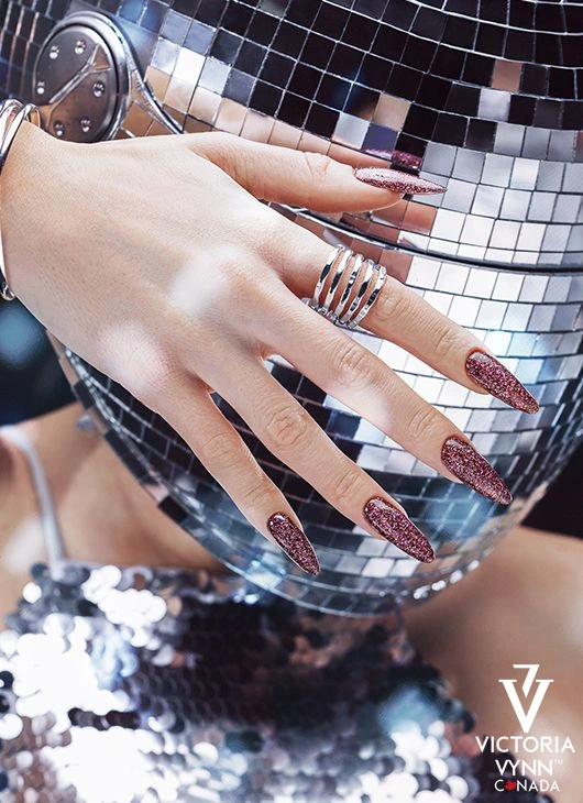 Salon Gel Polish No. 329 Bordo Trans 4 disco glitter gel polish Victoria VYNN Bordo Trans 329 Disco Fever Collection 1 1