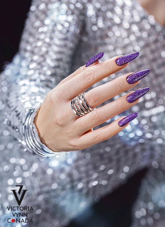 Salon Gel Polish No. 326 Electro Purple 4 flashing disco gel polish Victoria VYNN 325 Techno Violet