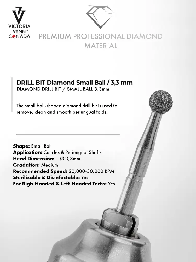 Best Professional small Ball Nail Drill Bit Victoria VYNN 3.3mm