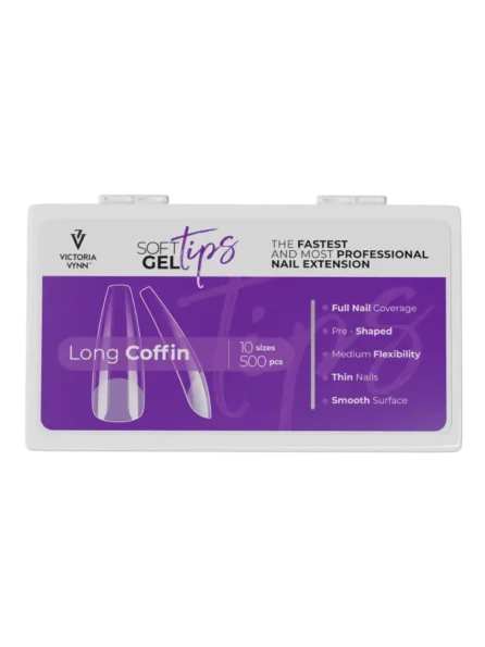 soft gel tips long coffin tips