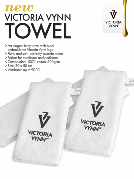 New Arrivals 8 Victoria VYNN White Towel with Black Logo