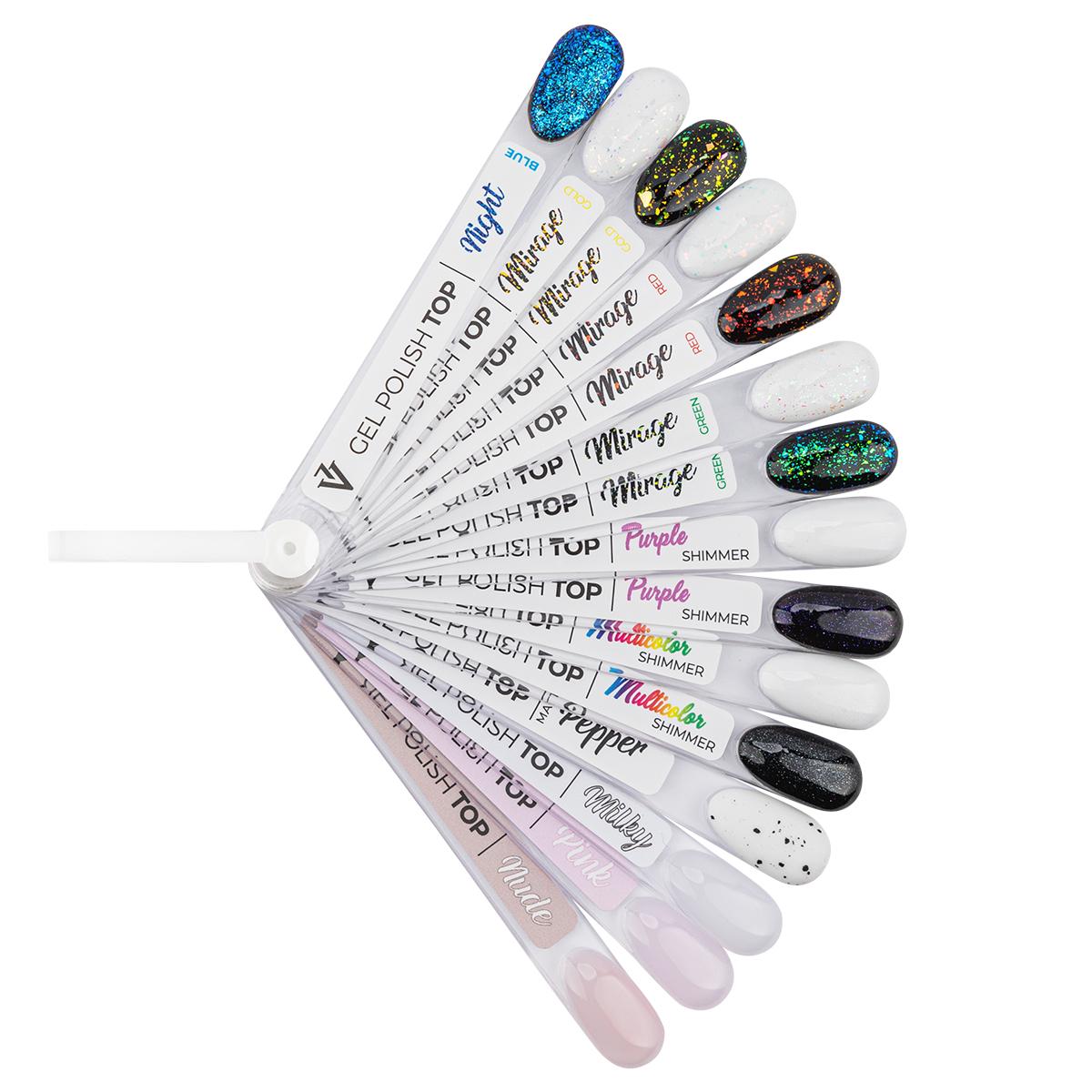 color chart gel polish tops wzornik