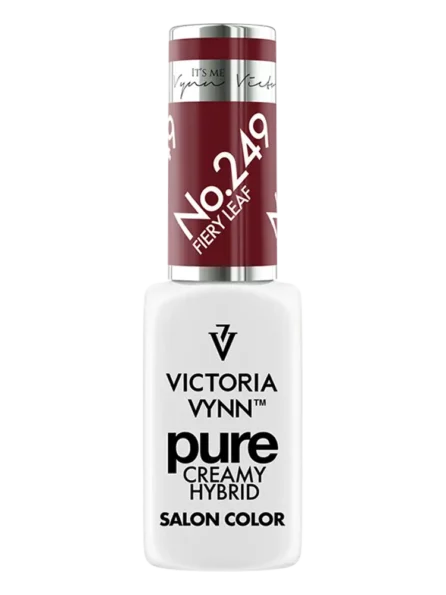 victoria vynn pure creamy hybrid red fall nails earthy collection no. 249 fierry leaf