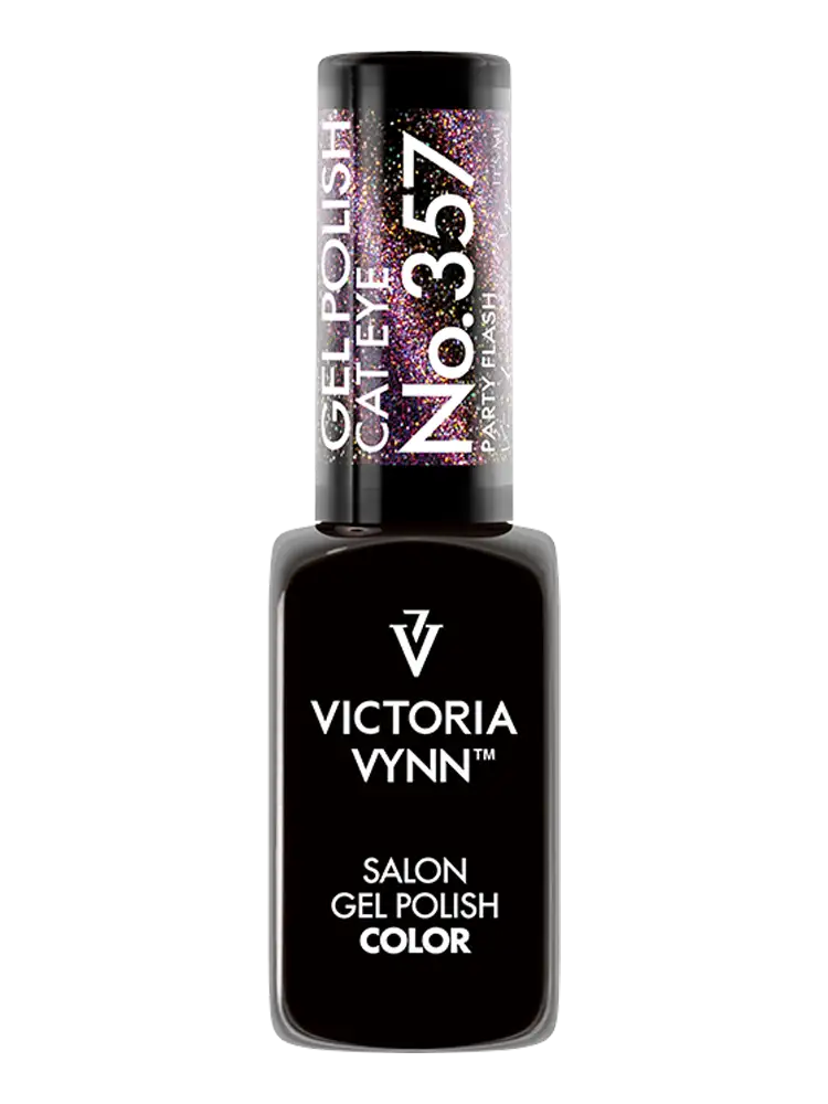 beautiful purple cat eye gel polish victoria vynn party flash no. 357
