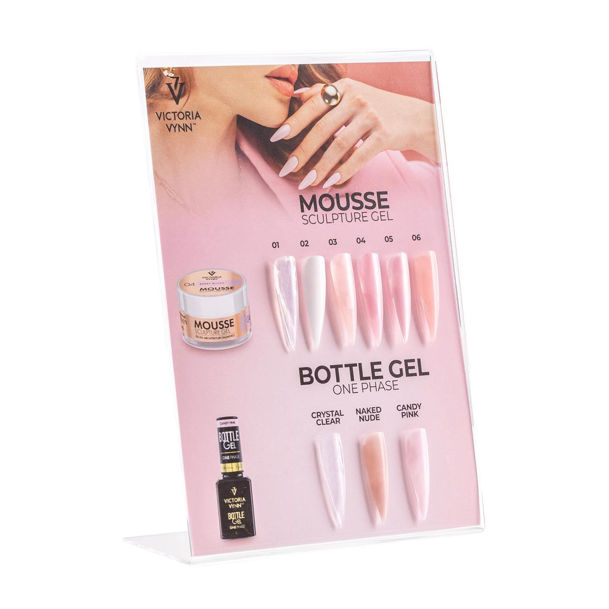 color chart display mousse bottle gel