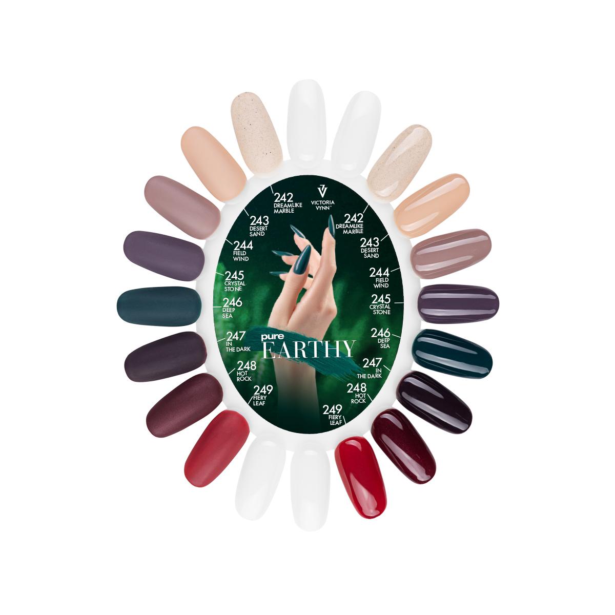 Victoria VYNN Color Chart Pure Creamy Hybrid Gel Polish Earthy Collection 242 - 249 2 color chart pure 242 249