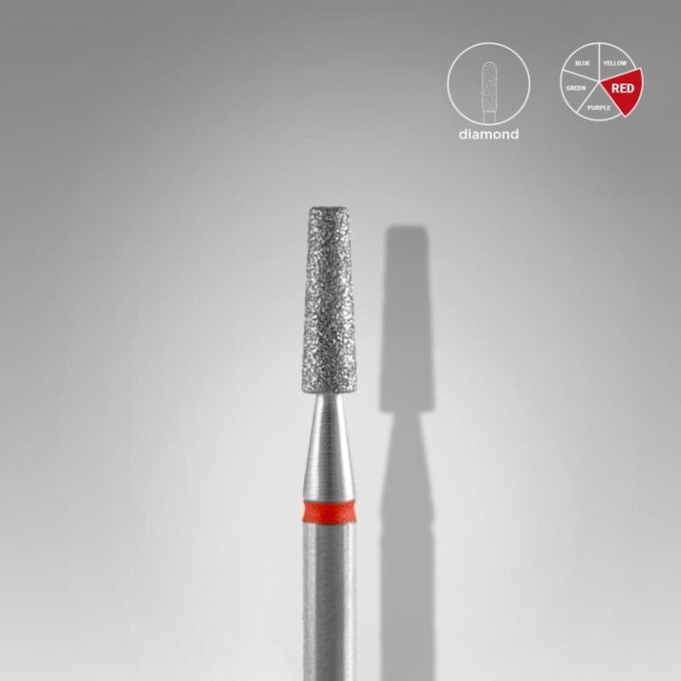 Staleks PRO Diamond nail drill bit frustum red EXPERT head diameter 2,5 mm / working part 8 mm