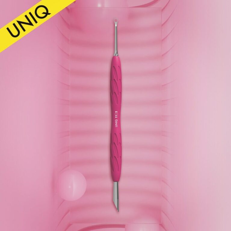 Staleks PRO Manicure pusher Gummy with silicone handle UNIQ 11 TYPE 2 (beveled and loop pusher)