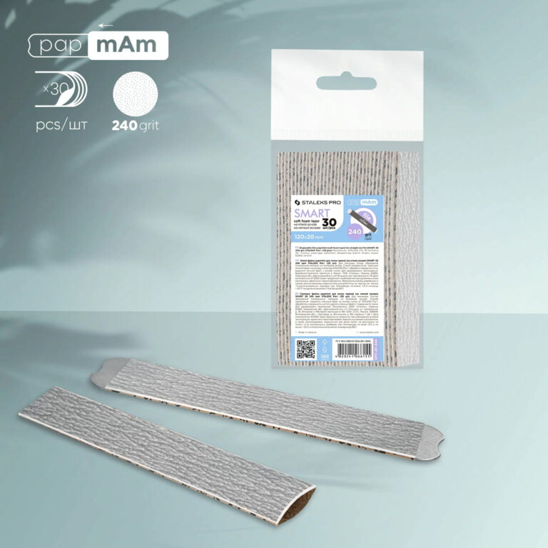 Staleks PRO papmAm replacement files for straight nail file (soft base) Smart 20 240grit (30 pcs)