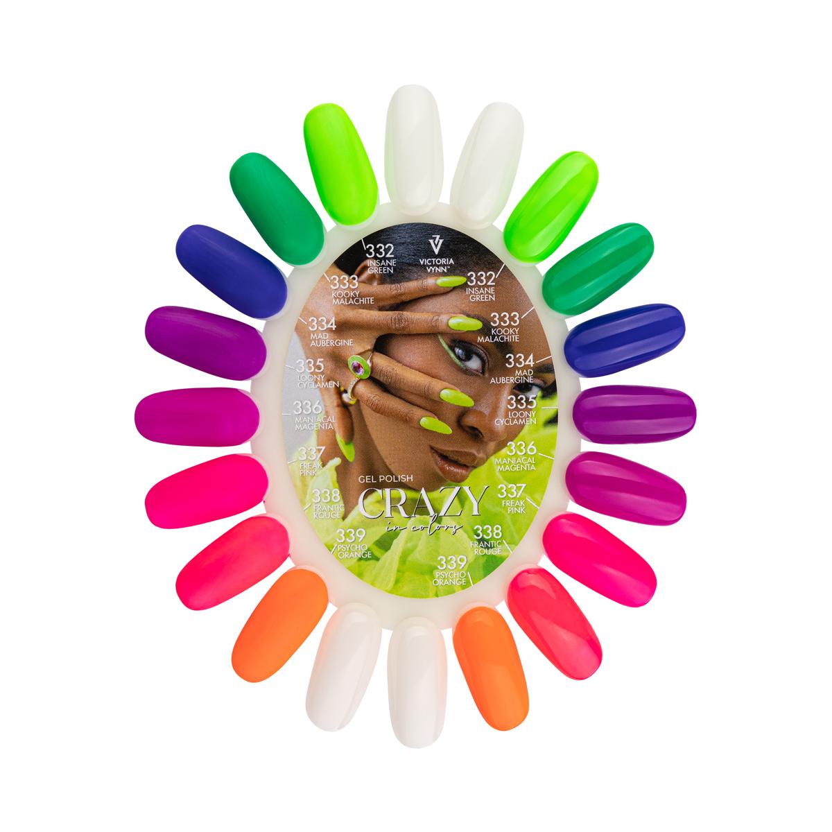 color chart gel polish 332 339