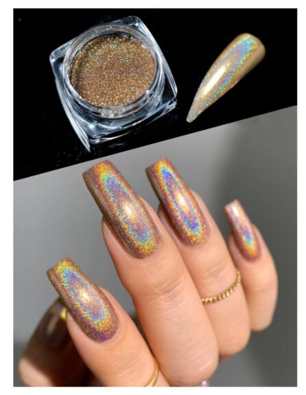 Chrome Powder Holographic Gold