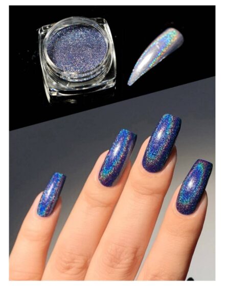 Chrome Powder Holographic Navy Blue