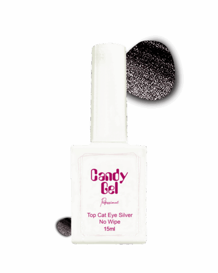 Candy Gel 46 Candy Gel Top Cat Eye Silver No Wipe 15ml
